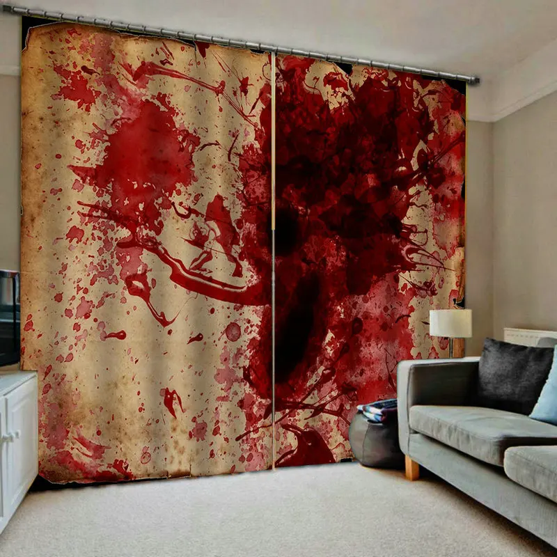 Хэллоуин украшения для дома затемненные 3D оконные шторы гостиной спальни cortinas