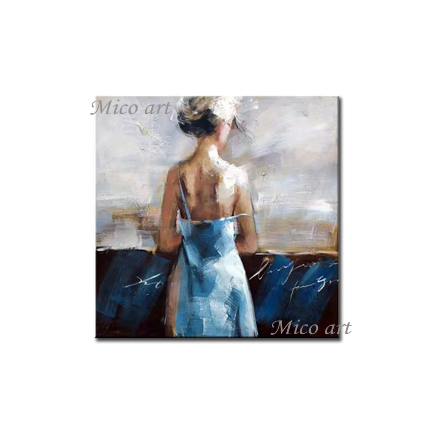 

Modern Pure Hand Painted Sexy Girl Portrait Oil Painting Canvas Wall Art on Canvas For Living Room Decoration Paintings Artwork