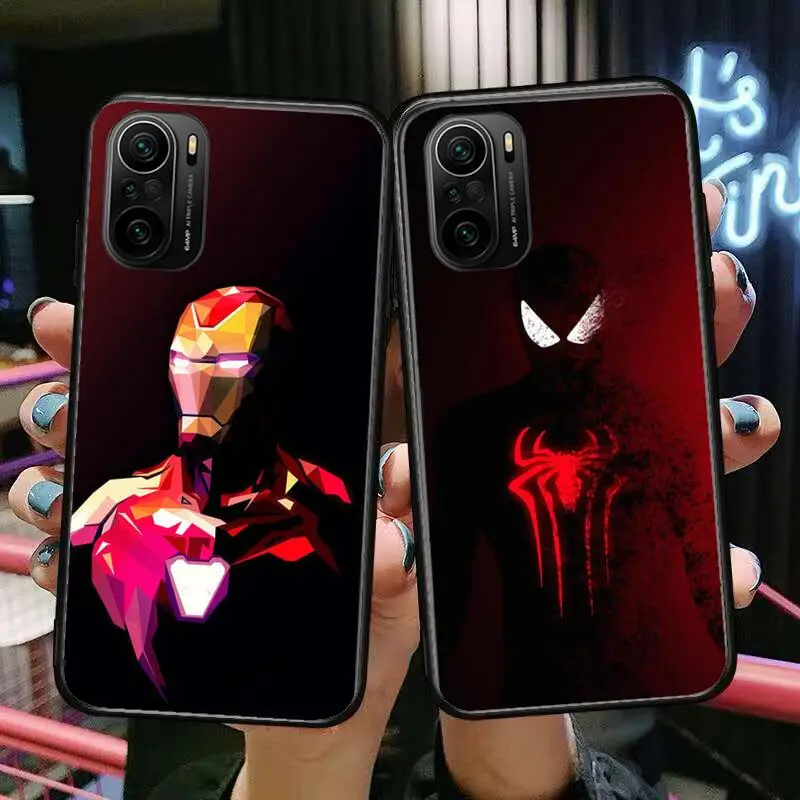 

Iron Man Spider-Man Phone Case For xiaomi redmi POCO F1 F2 F3 X3 Pro M3 9C 10T Lite NFC Black Cover Silicone Back Prett mi 10 ul