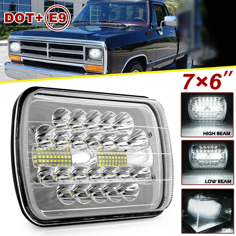 

150W 7X6inch 5X7inch LED Headlight DRL for Jeep Cherokee XJ Dodge W250 D350 Ram