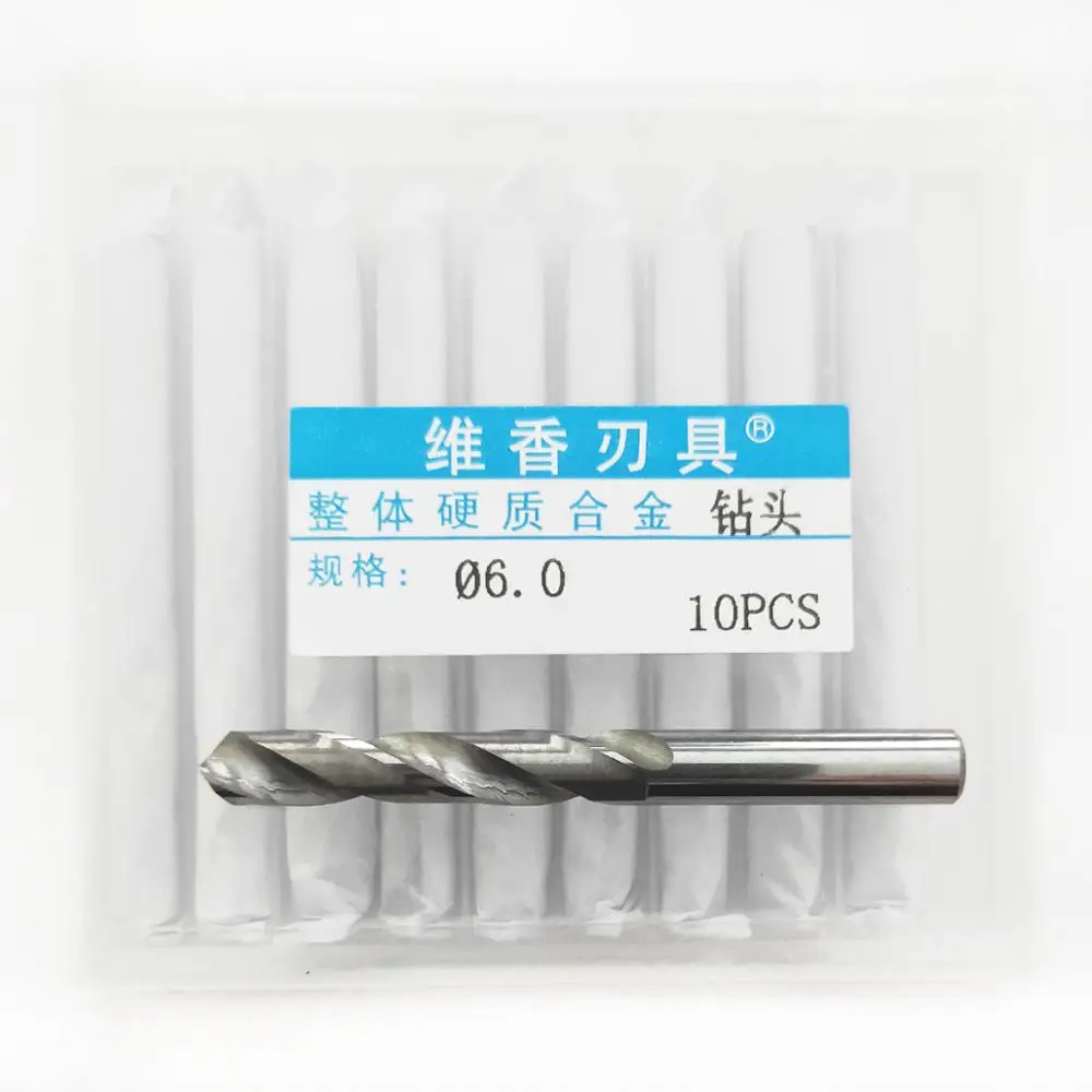 

VHM Drill D6.0/D6.1/D6.2/D6.3/D6.5/D6.7 8.5 10PCS/Box solid carbide drill Superhard twist drill Straight shank integral