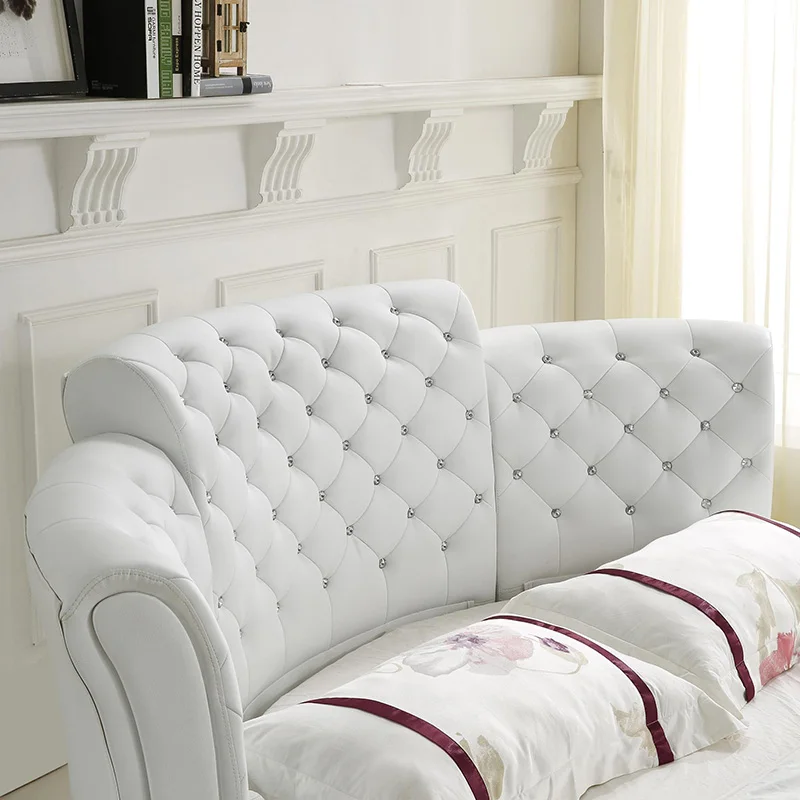 Умный каркас кровати camas спальня кровать двуспальная горит кровати سرير muebles de dormitorio мебель светодиодный светильник круглый натуральная кожа