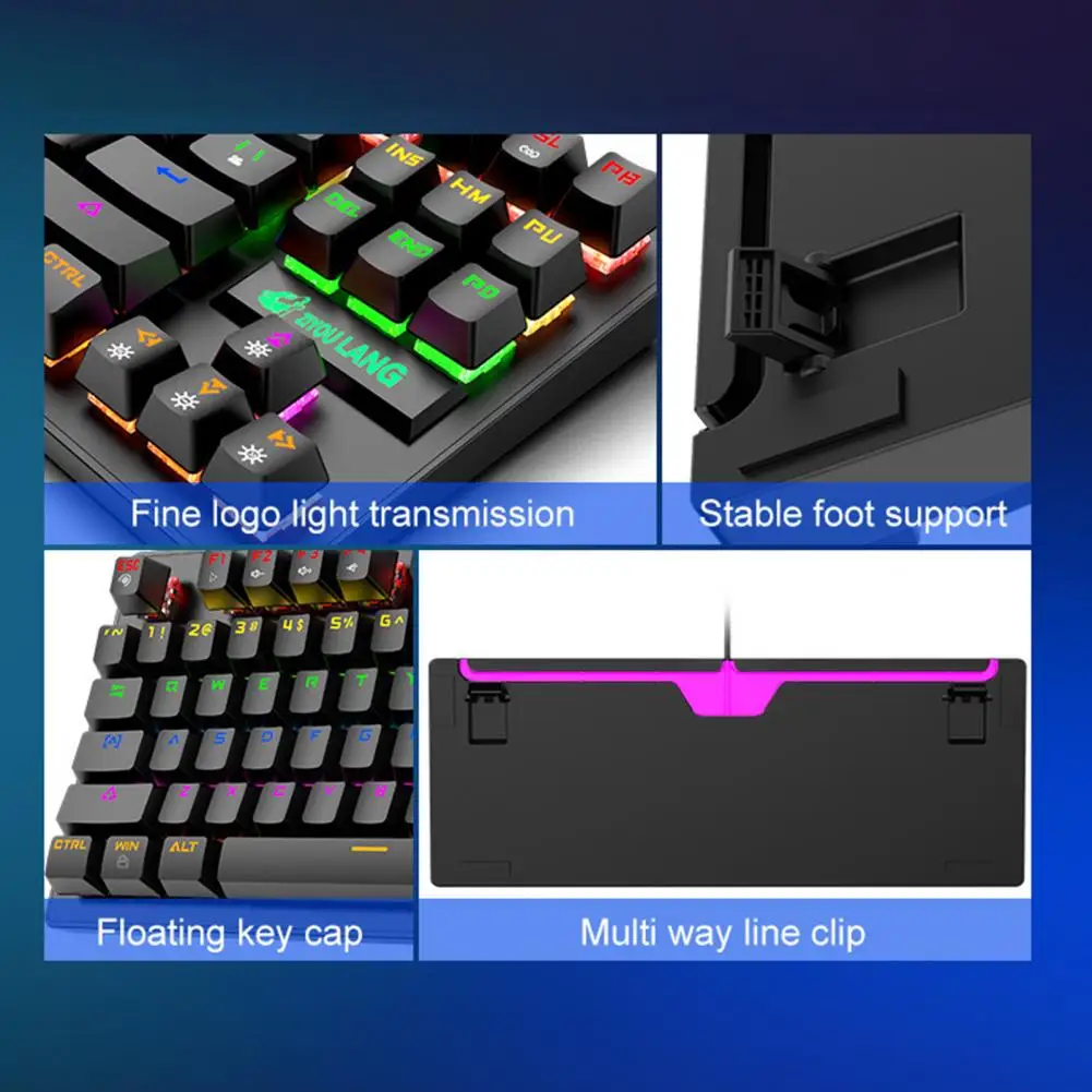 K2 87 клавиш универсальная Проводная RGB подсветка механическая клавиатура