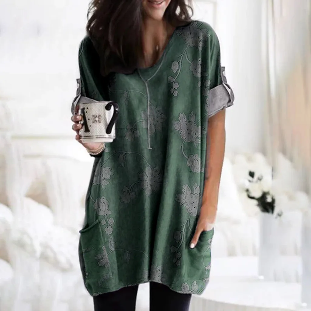 Womens Floral Print Long Sleeve V Neck Sweatshirt Loose Pullover Blouse Blusas Mujer De Moda Korean New Elegant Kimono F1 | Женская