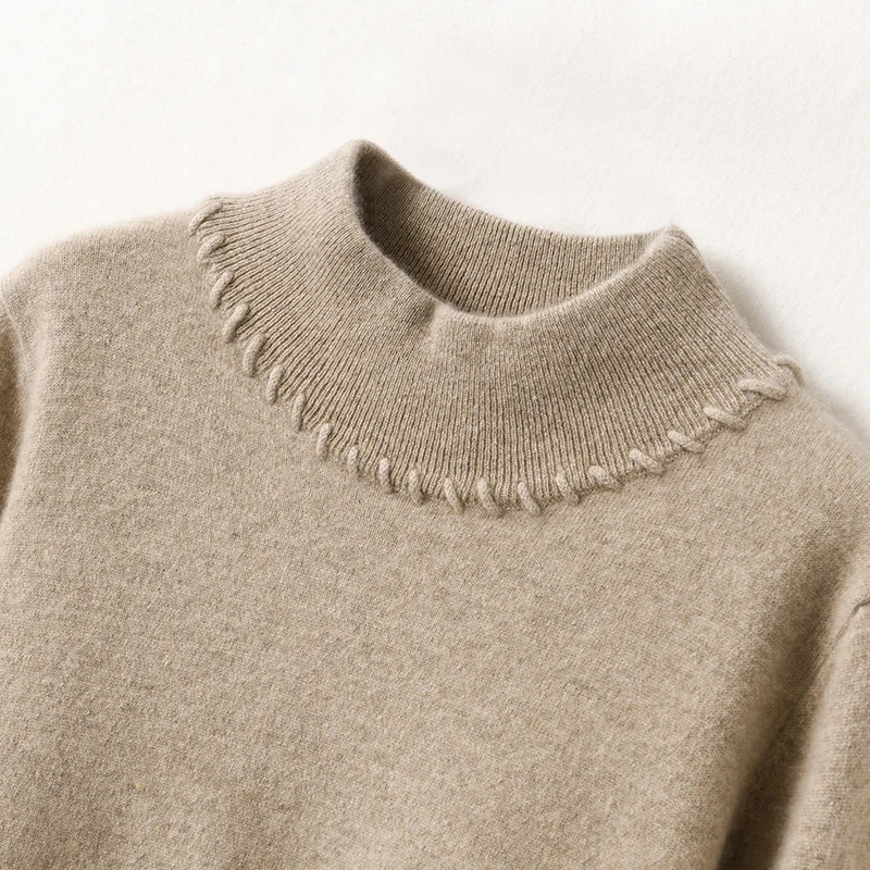 Свитер из 100% чистой шерсти и кашемира осень/зима 2021 Женский пуловер с высоким