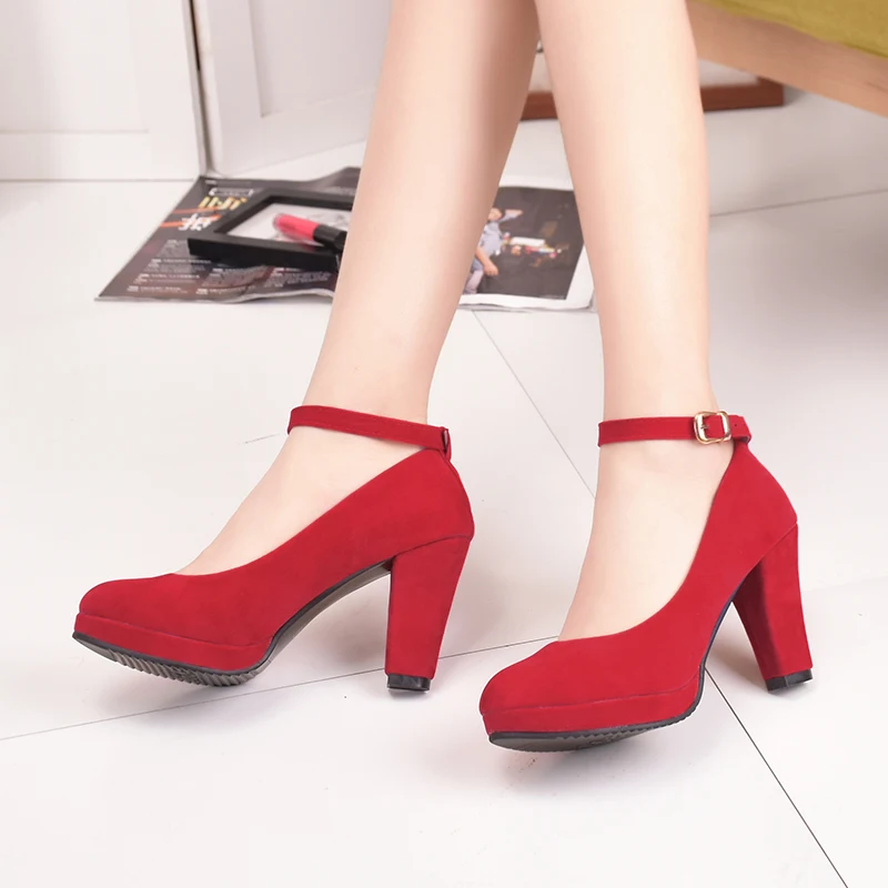 

New Wild Thick with Round Headsingle Shoes Fashion Comfortable High Heels Trend Sexy High Heels Wedding Shoes Womens Shoes