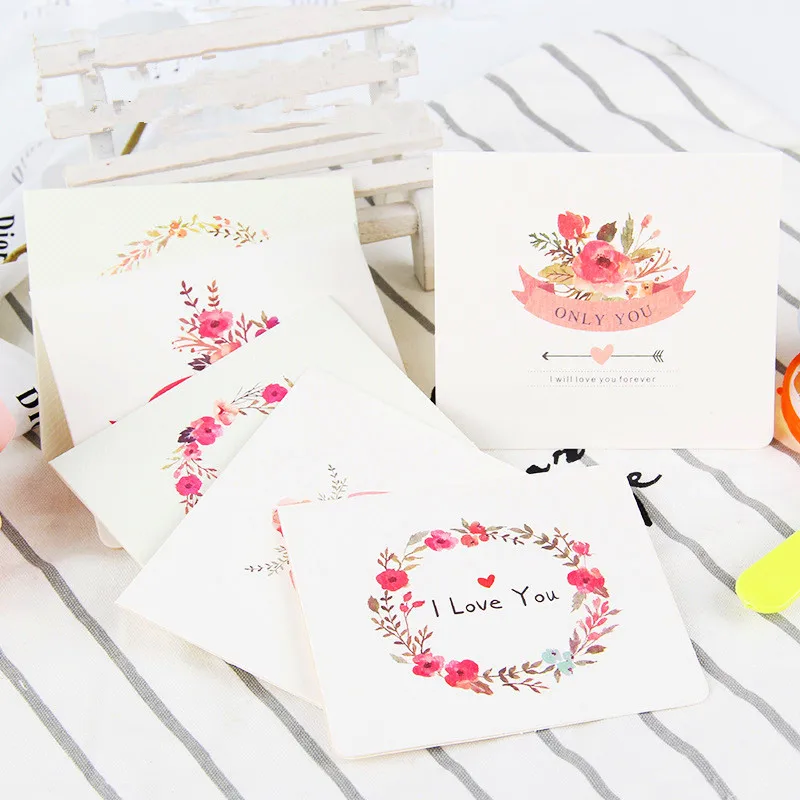 10 шт. конверт бумажная открытка мультяшная мини поздравительная спасибо День