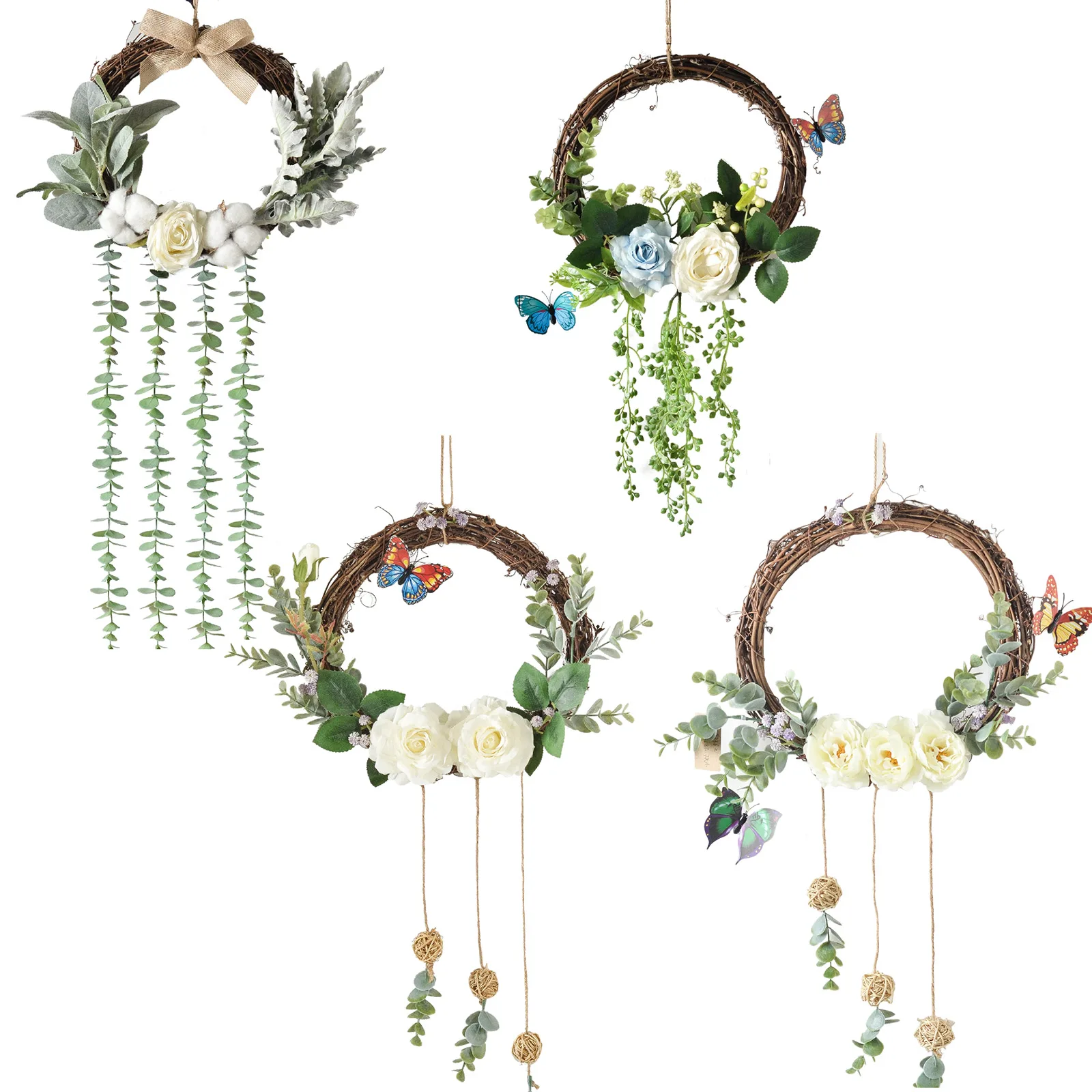 

Гирлянда Роза цветок венок праздничный Декор Висит вечерние по поставке товаров для дома украшения бант орнамент искусственные цветы