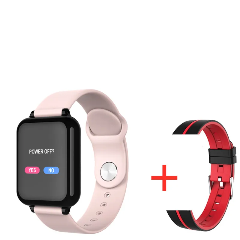 PK add 1 Red Strap B57 Смарт-часы водонепроницаемый монитор сердечного ритма кровяное давление несколько спортивный режим умные часы женские часы наручные мужские умные часы - Цвет: PK add 1 Red Strap