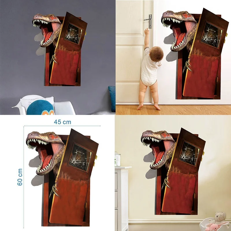 Новый мультфильм 3d Динозавр ПВХ разбитые наклейки на стену для гостиной дома