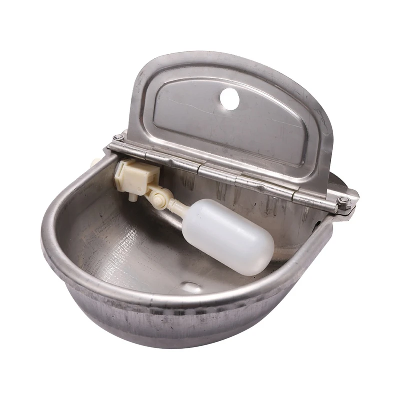 

304 Stainless Steel With Drain Hole Drink Automatic Float Farming Trough Horse Cow Water Bowl Supplies Sheep Dog Pet Goat Cattle