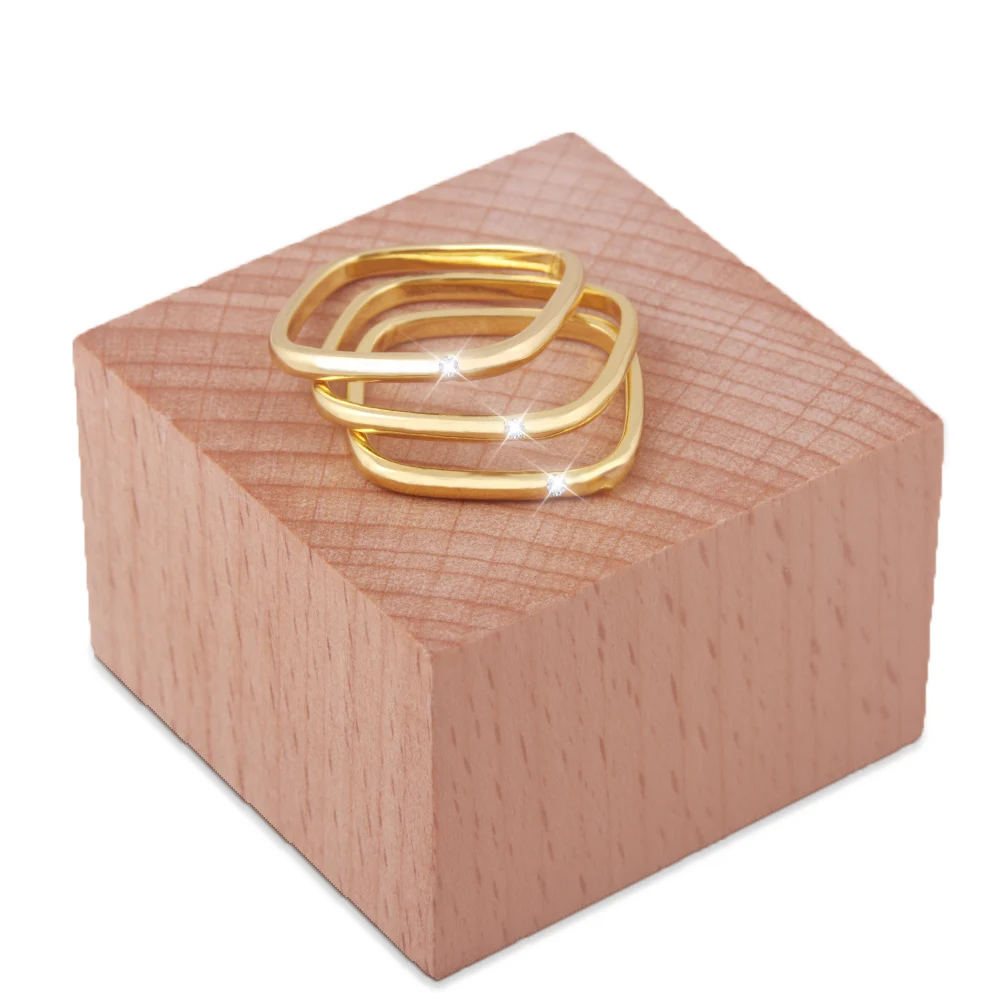 

New Fashion Small Square Ring Female Geometric Zircon Gold Metal Simple Square Ring Ring Personality Couple Party Jewelry Gift