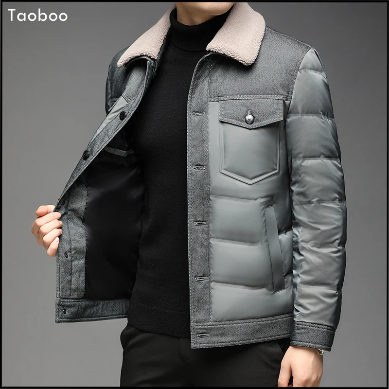 Новая брендовая мужская куртка Повседневная модная Мужская зимняя 2021 с меховым