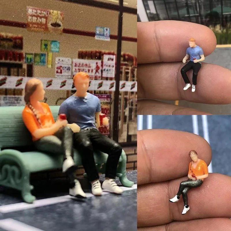 

1:64 Scale Mini Character Model Sand Table Street Scene Decoration Diorama Action Figure Doll Sand Table Street Scene Model Toy