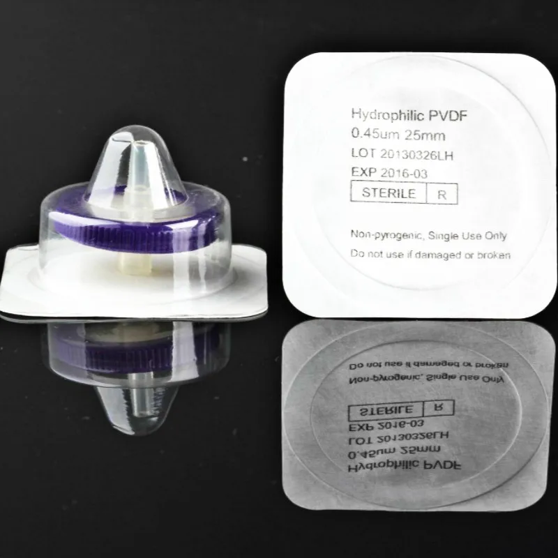 Стерильные шприцевые фильтры PVDF Luer Lock OD 25 мм 0 45 микрон игла для инжектора GC