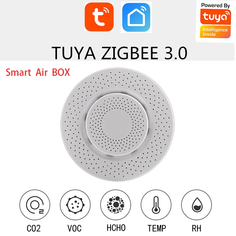 Детектор Zigbee Tuya ZigBee CO2 Hcho VOC детектор формальдегида и углекислого газа домашний