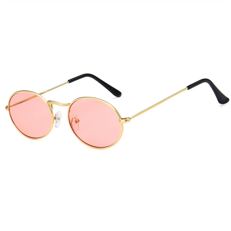 Oval Women Sunglasses Men Glasses Lady Luxury Retro Metal Sun Vintage Mirror UV400 oculos de sol | Аксессуары для одежды