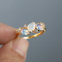 cute stacking gold thin ring for women exquisite fashion rose gold white zircon ring female wedding engagement jewelry gift