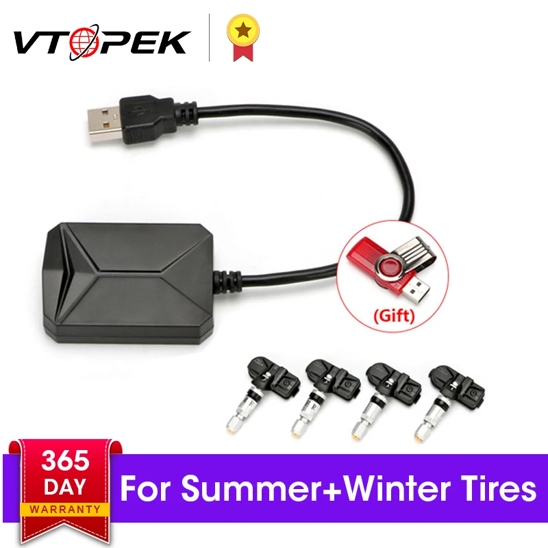 USB Android TPMS система мониторинга давления в шинах дисплей 5 4 внутренние датчики