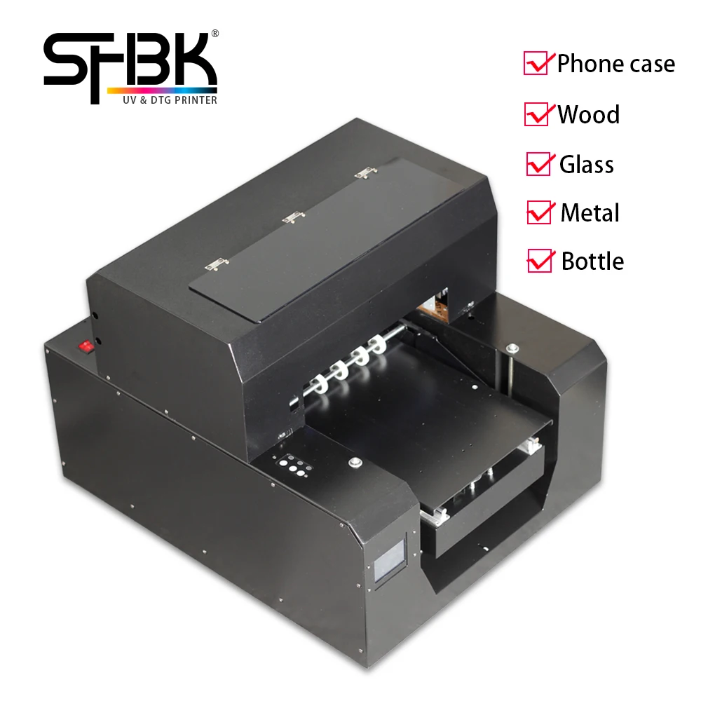 УФ струйный принтер A3 с пятицветными чернилами нанесенными на кожу стекло и