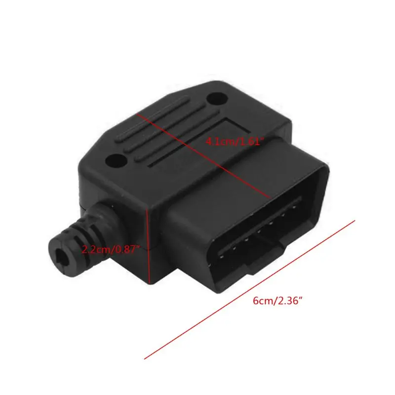 Автомобильный 16-контактный Штекерный разъем OBD2 Универсальный адаптер