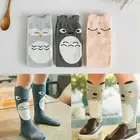 Гольфы для новорожденных, детские носки для новорожденных мальчиков и девочек, теплые длинные носки для младенцев с милым мультяшным рисунком Тоторо, медведя, совы, хлопок