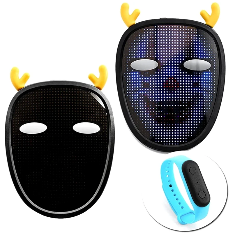 

Face Transforming LED Halloween Mask Changing Face for Costume Music Festival