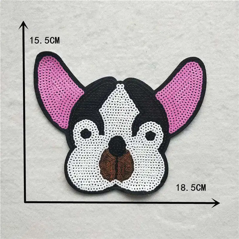 Новые блестки большого размера блестящие термоклейкие нашивки с собакой бананом