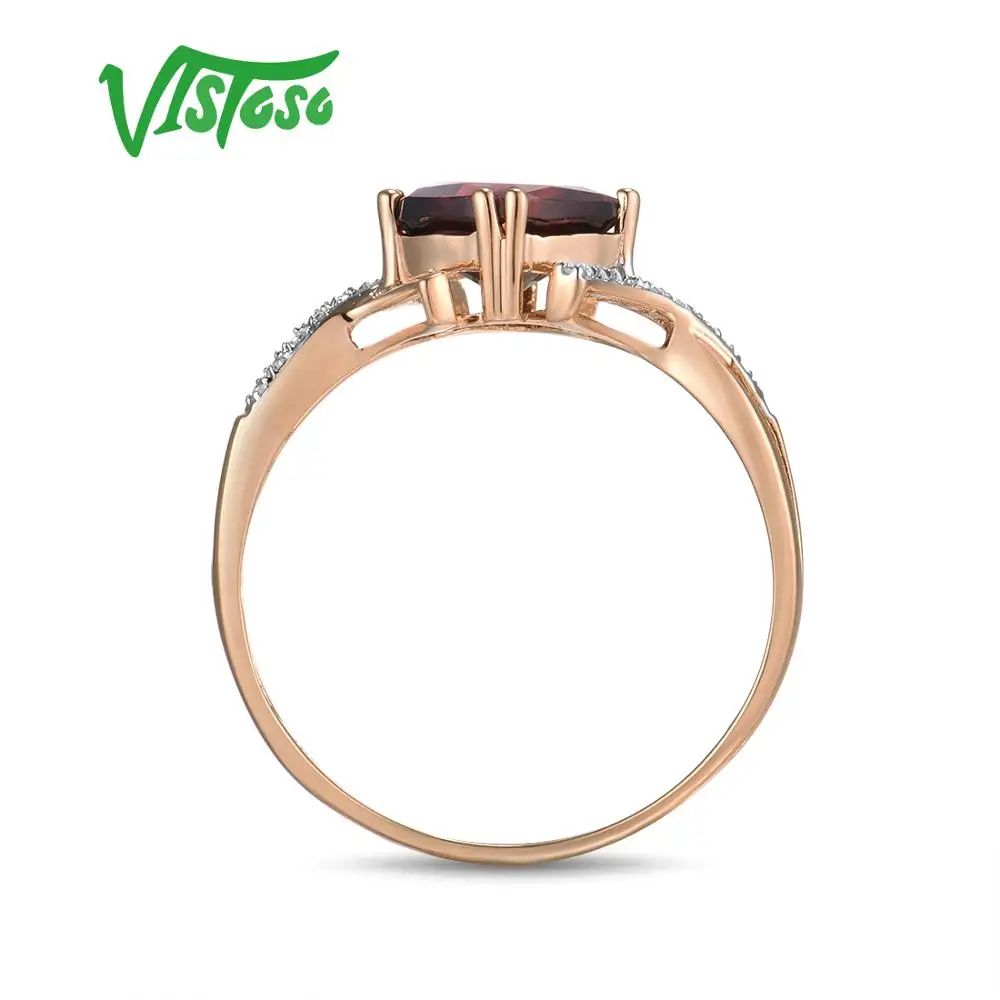 VISTOSO золотые кольца для женщин Подлинная 14K 585 кольцо из белого золота сверкающие бриллианты Небесно-Голубой Топаз Свадьба юбилей ювелирные украшения