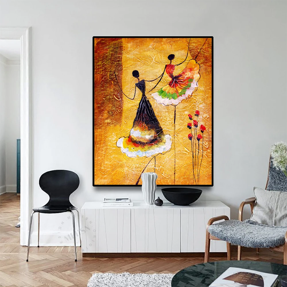 Wall Pictures For Living Room Dancing Girs Picture PosterCanvas Painting Calligraphy Posters And Prints Home Art Decorate | Дом и сад