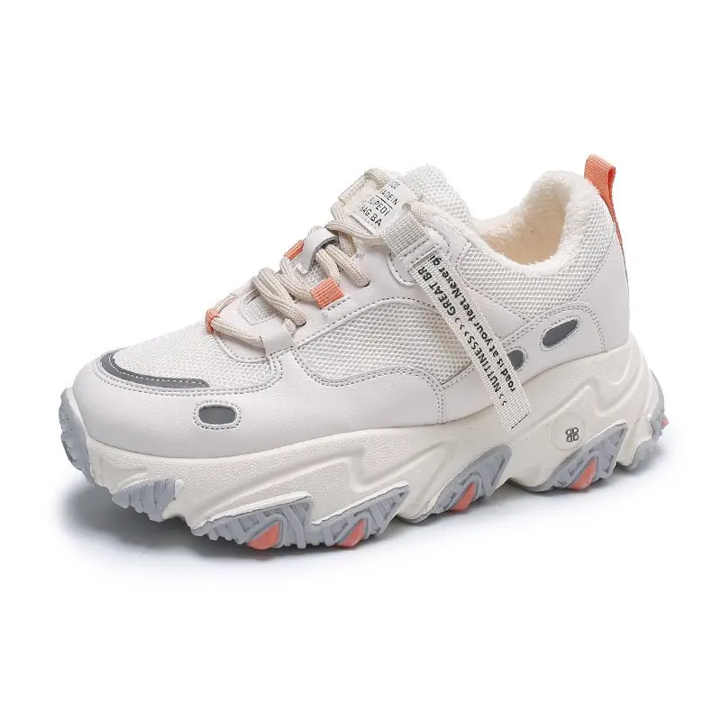 

Chunky Bottom Shoes Woman Sneaker Canvas With Fur Winter Warming Chunky Sneakers Luxury Female Ladies Vulcanize Women Shoes