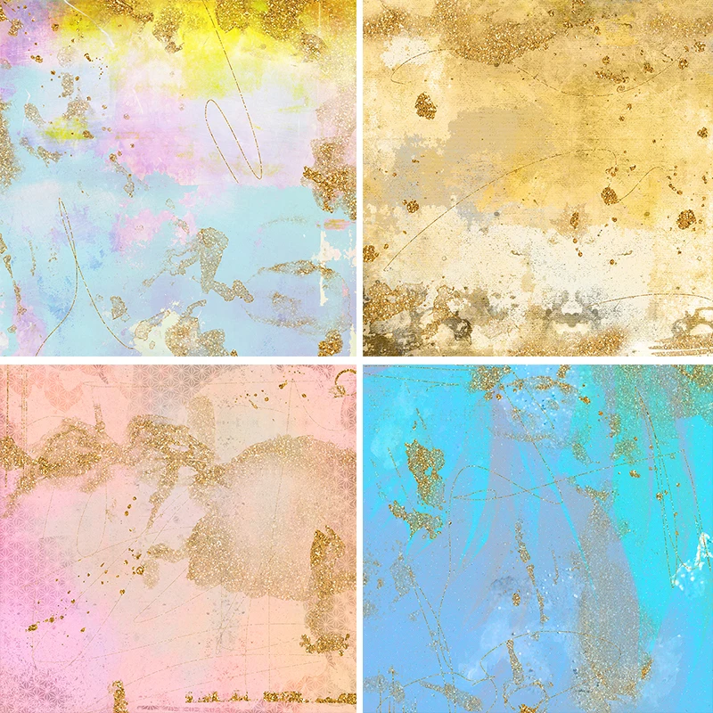 Фон для фотосъемки Nitree Золотая фольга розовая синяя акварель затенение реквизит