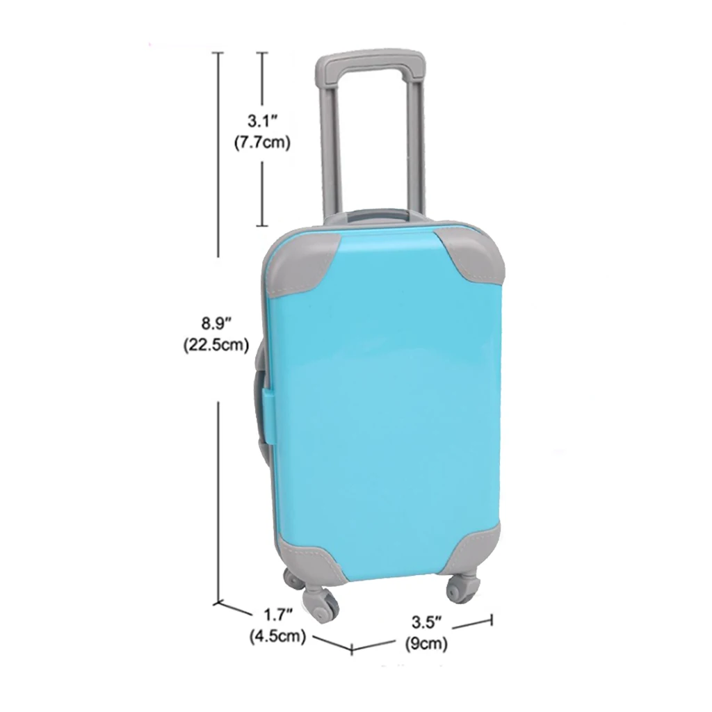 

3Pcs Cute Mini Doll Suitcase Travel Luggage Fits 18'' Baby Doll Pretend Toy