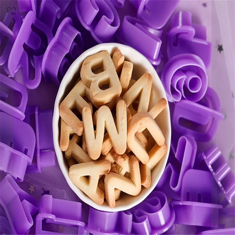 

40pcs Alphanumeric Symbols Plastic Cookie Chocolate Candy Mold Pastry Cake Decoration Printing Baking Tools Kitchen Accessories