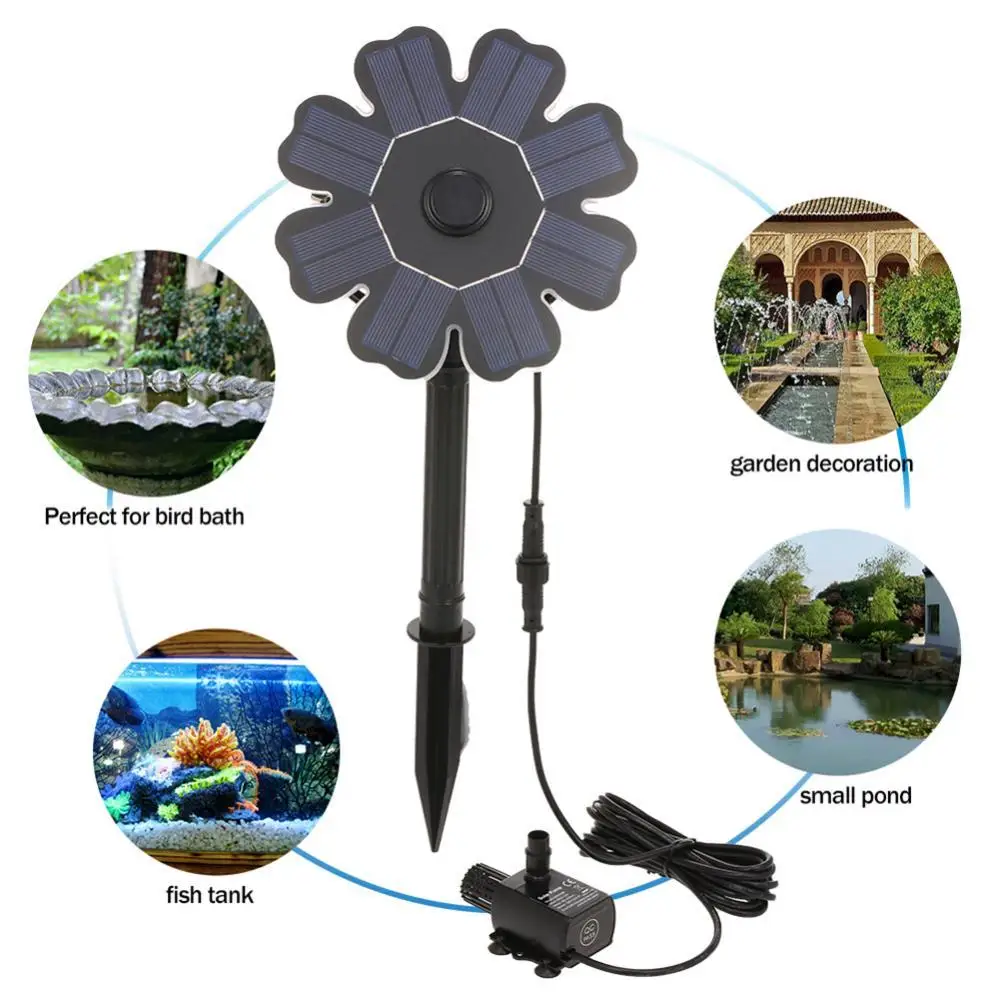 

Solar Powered Birdbath Fountain Garden Brushless Water Pump Sprayer Pool Water decorative fountain interiors