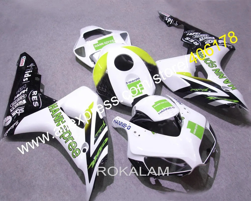 

For Honda 06 07 CBR1000RR Fireblade 2006 2007 CBR1000 RR White Green Bodywork Motorcycle Fairings (Injection Molding)