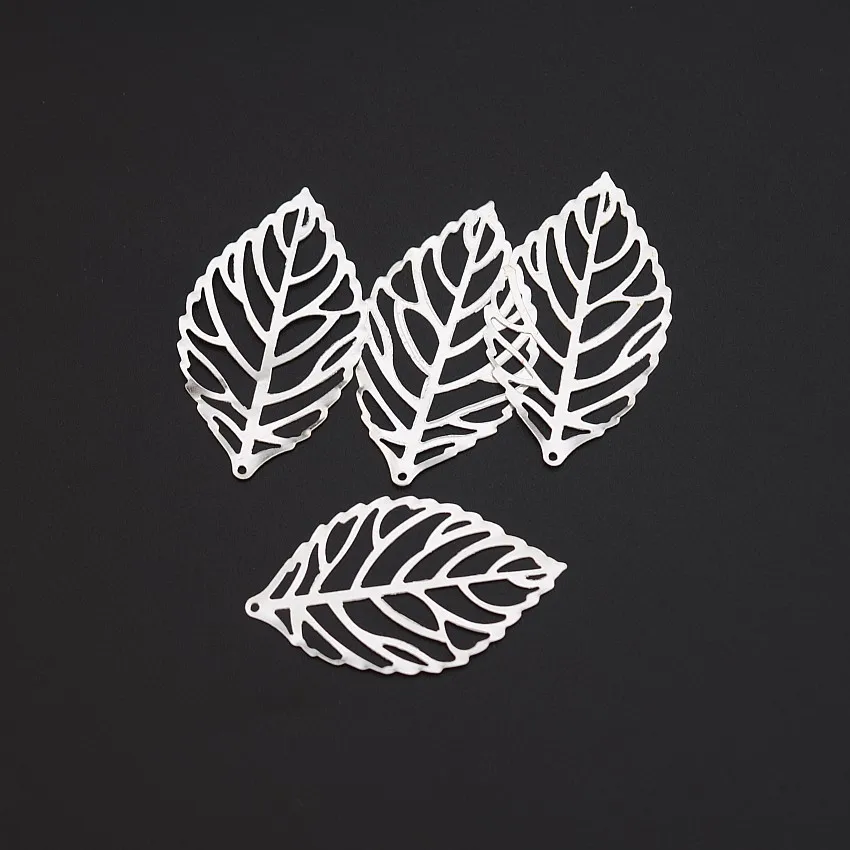 Бесплатная доставка розничная продажа 50 шт. филигранные листья металлические