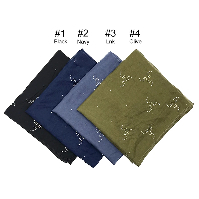 1 шт. горячая Распродажа исламский хиджаб твердый шарф Горячие Стразы