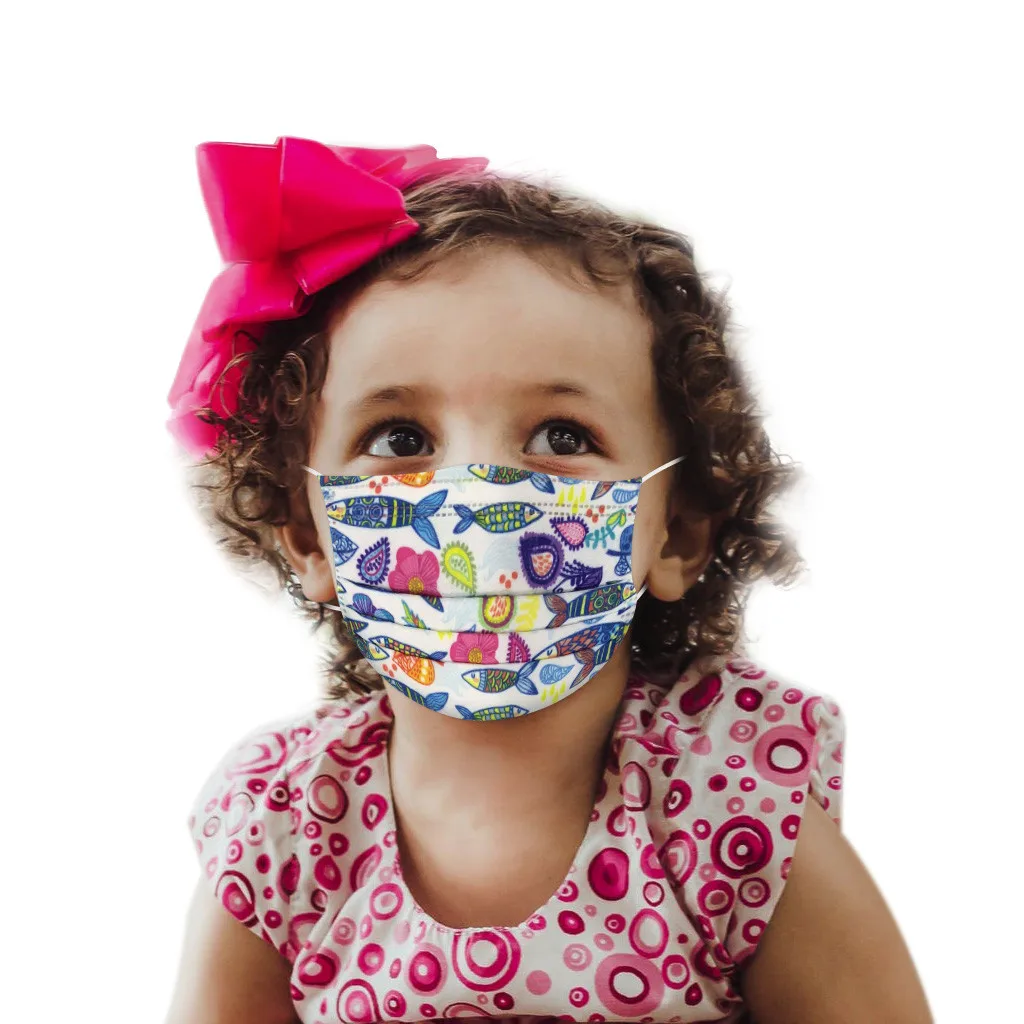 

50PC Children Mask Disposable Face Masks 3Ply Colorful Pattern Mouth Mask Mascarillas quirrgicas Print Masques Enfants*