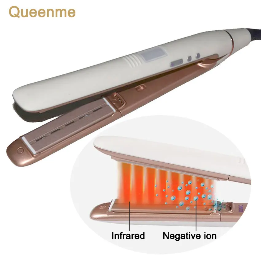 Ионный Профессиональный Выпрямитель для волос Queenme инфракрасный утюжок с ЖК