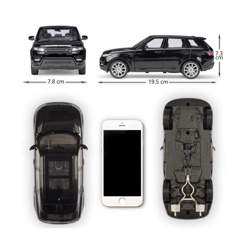 Welly 1:24 литая спортивная машина Range Rover оранжевая черная белая высокая модель