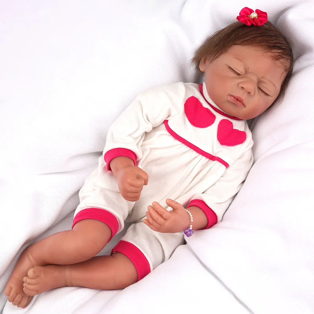 

toy doll 55cm 0-3Month size Reborn toddler girl doll Baby Doll reborn with closed eyes Realistic Puzzle Baby Dolls kids gift