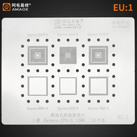 amaoe eu1 bga reballing stencil for samsung exynos 8890 5430 7420 cpu ram chip ic solder tin plant net steel mesh repair tools