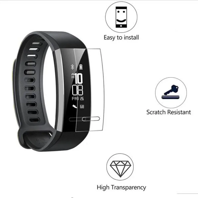 Мягкая прозрачная защитная пленка из ТПУ для браслета Huawei Band 2 /Band2 Pro B29 B19 Eris Sport GPS