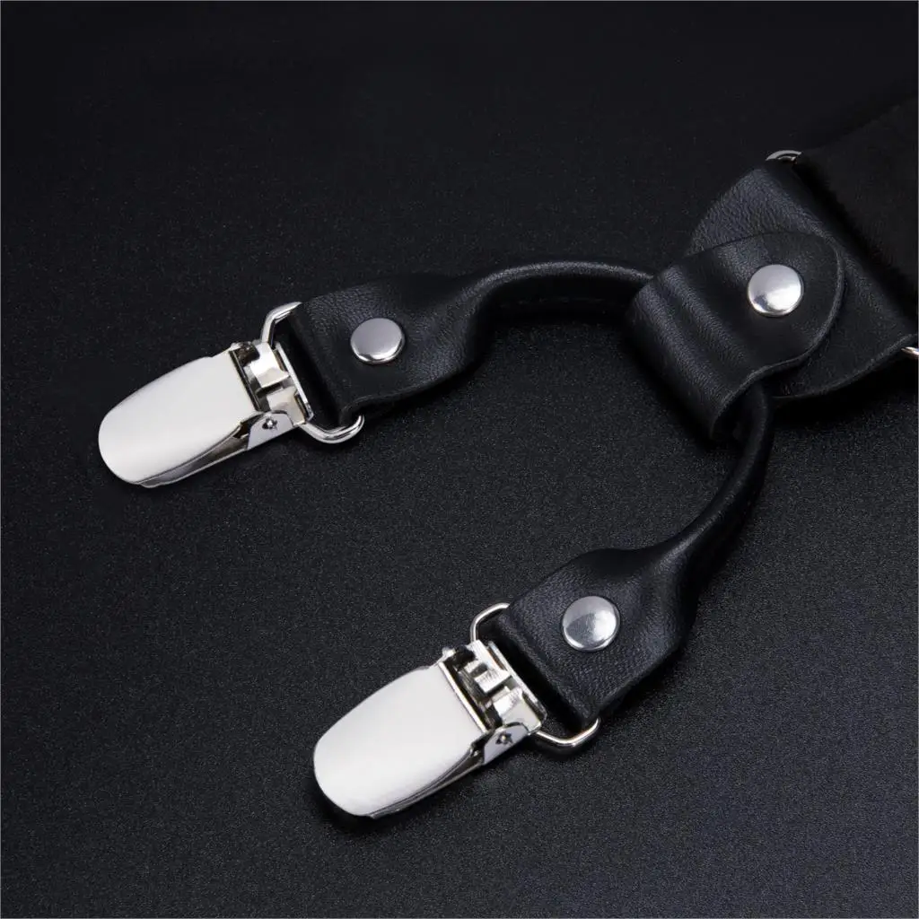 

Hi-Tie Silk Adult Men's Suspenders Adjustable Elasticated Leather Suspender Straps Y Shape 6 Clips Men's Suspenders Pants Braces