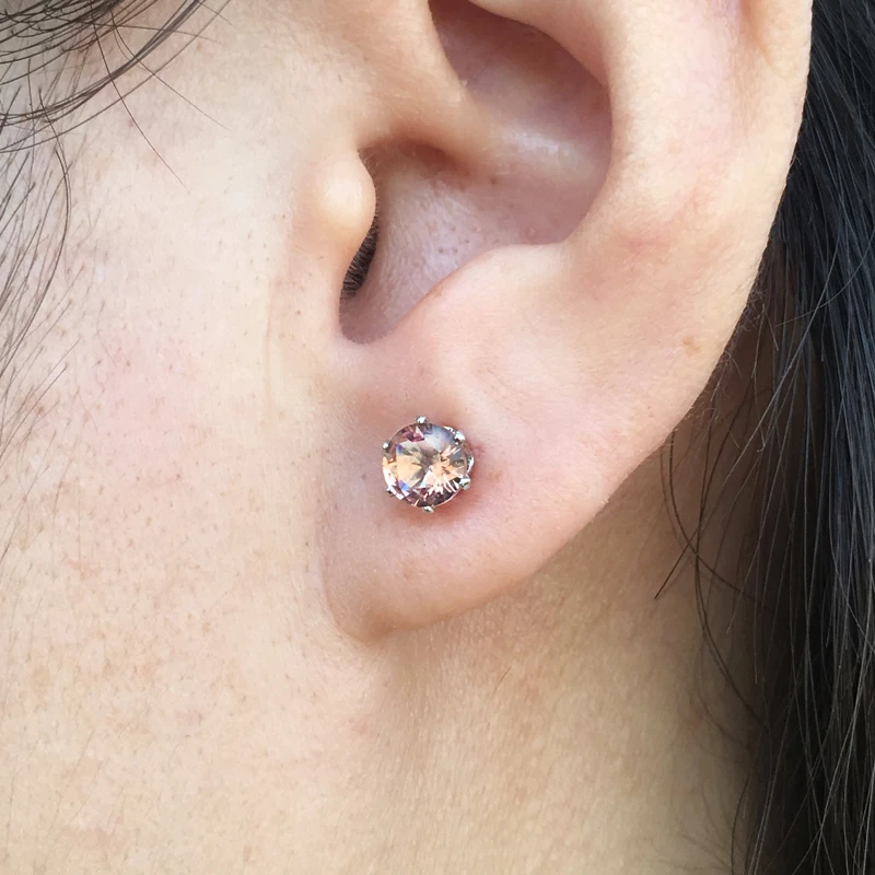 CSJ созданные диаспоры зултанит серьги-гвоздики драгоценный камень серебро