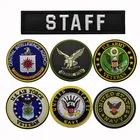 Патч с логотипом США, вышитая повязка на руку, Тактический Патч на жилет, накладка на грудь, патч на спину, патч круглой формы