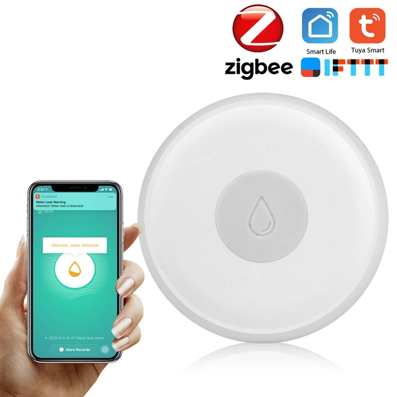 Zigbee умный дом датчик утечки воды беспроводной детектор наводнения обнаружение