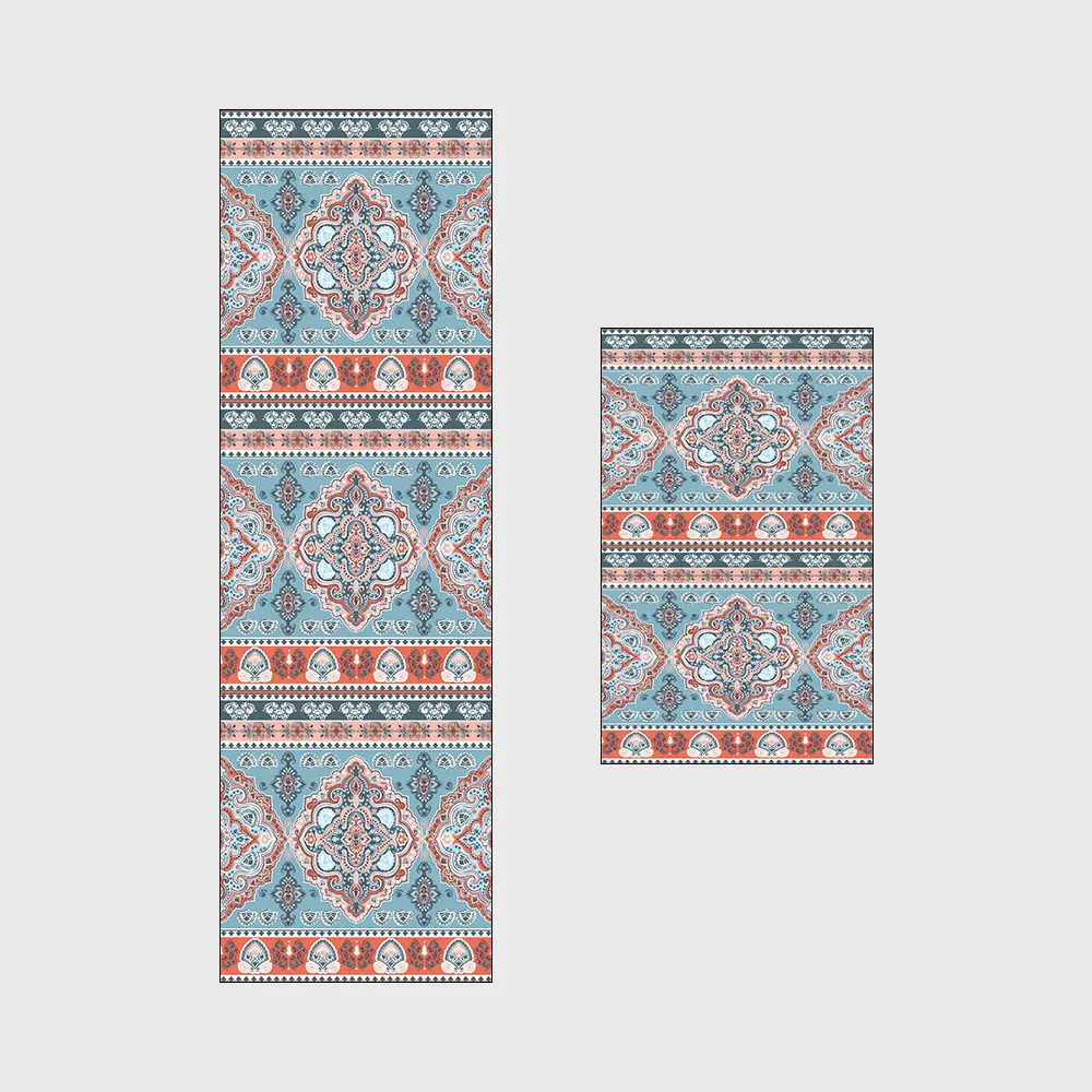 Богемный красный синий цветочный этнический стиль кухонный коврик