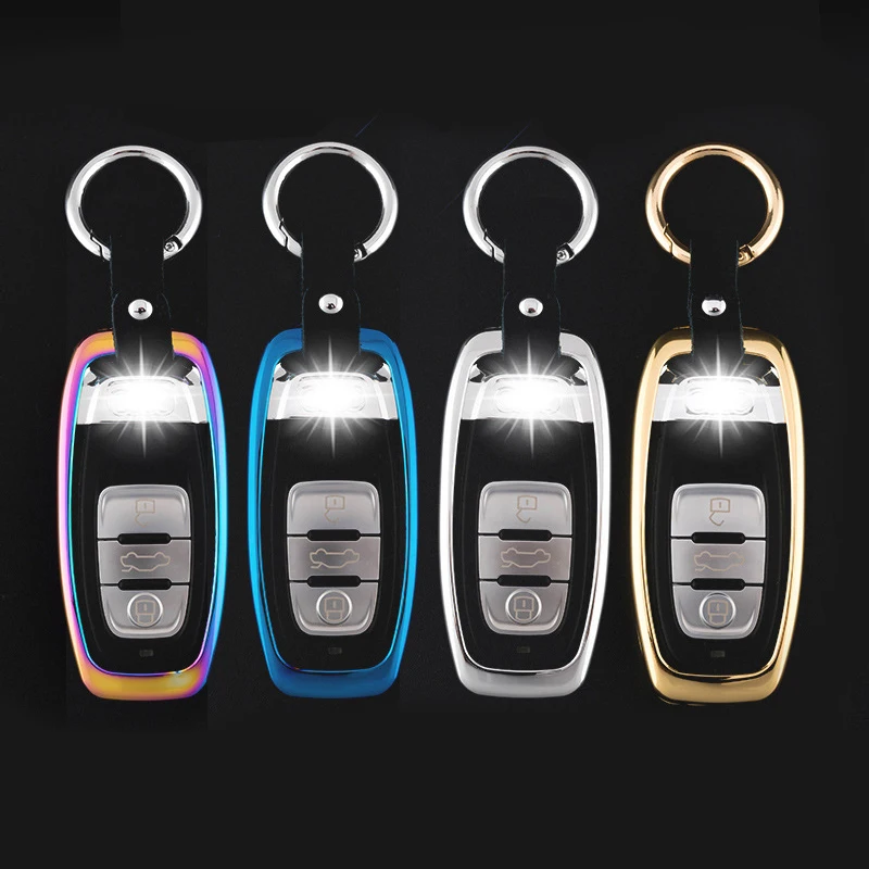 

Colorful style Galvanized Alloy Car Key Cover Case For AudiA4L A6L Q5 A7 A8 A5 Q7 TT A1 A3 Q3 Intelligent Remote Keyless